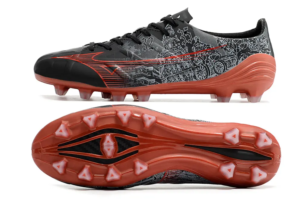 Mizuno Alpha Elite FG - Black/Fiery Red/Crimson Orange