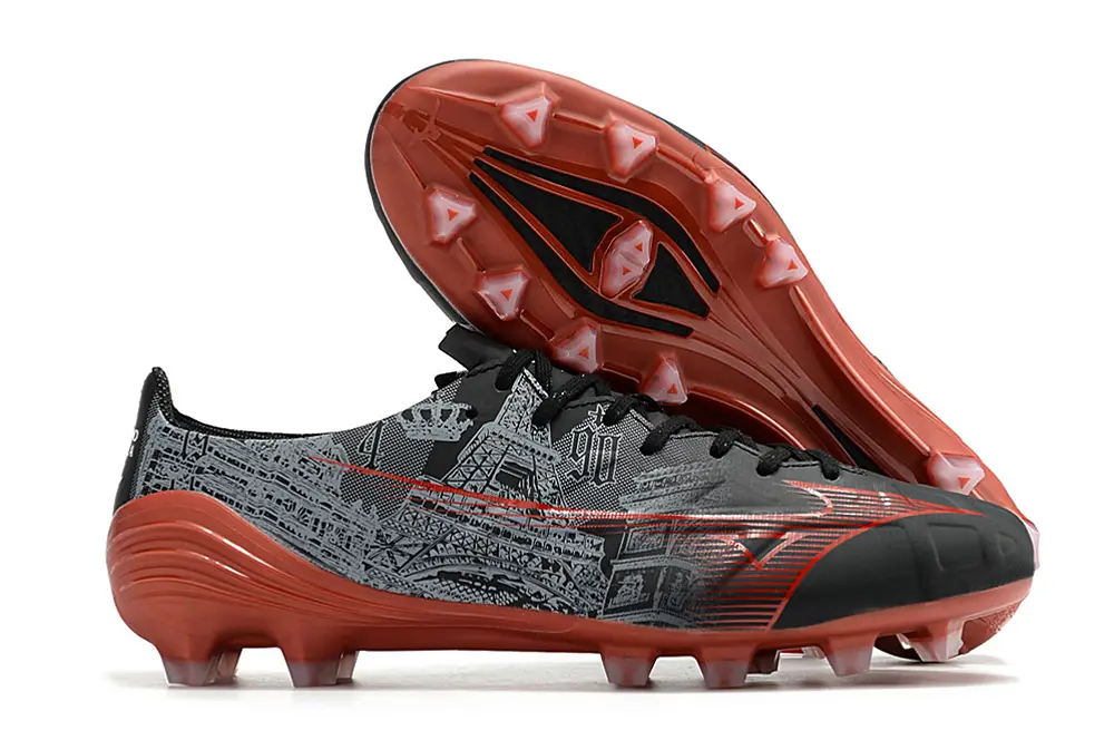 Mizuno Alpha Elite FG - Black/Fiery Red/Crimson Orange
