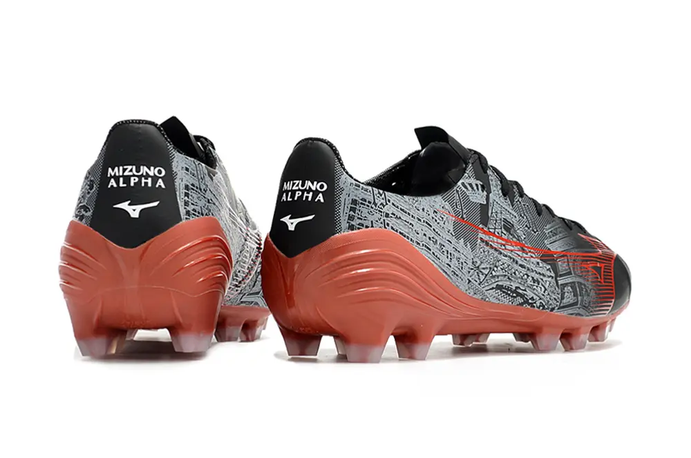 Mizuno Alpha Elite FG - Black/Fiery Red/Crimson Orange