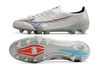 Mizuno Alpha Elite FG - White/Sky Blue/Crimson Red