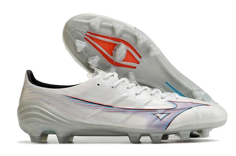 Mizuno Alpha Elite FG - White/Sky Blue/Crimson Red