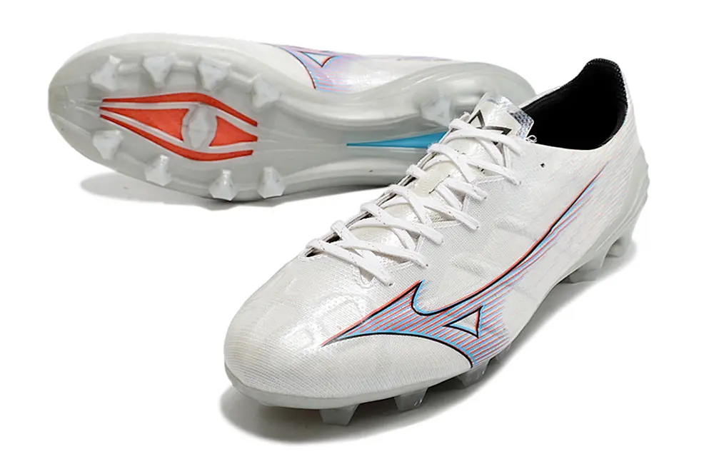 Mizuno Alpha Elite FG - White/Sky Blue/Crimson Red