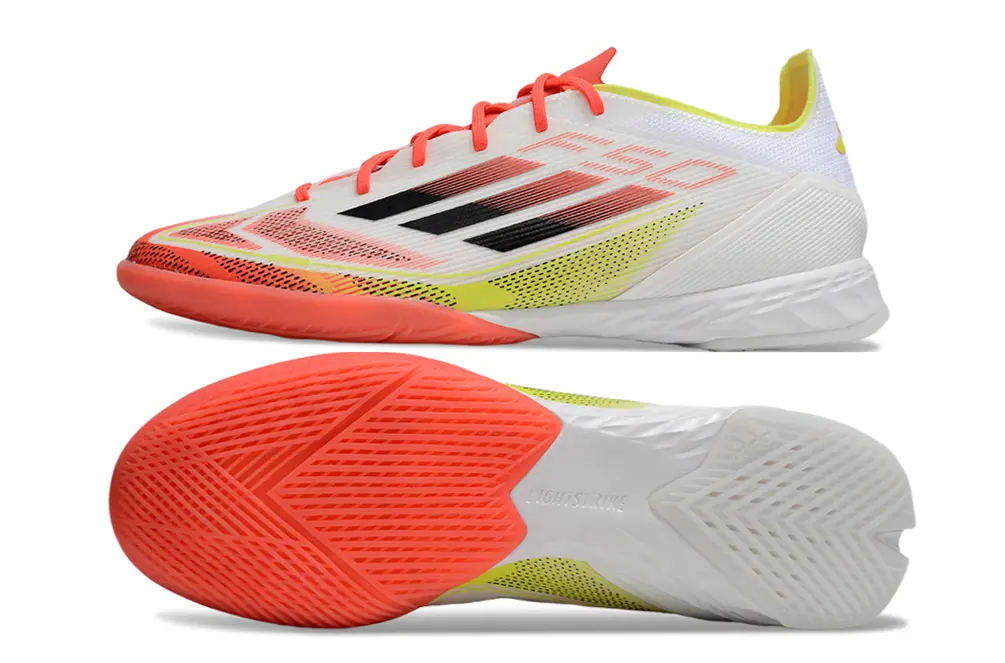 Adidas F50 Pro IC - White/Coral Pink/Lemon Yellow