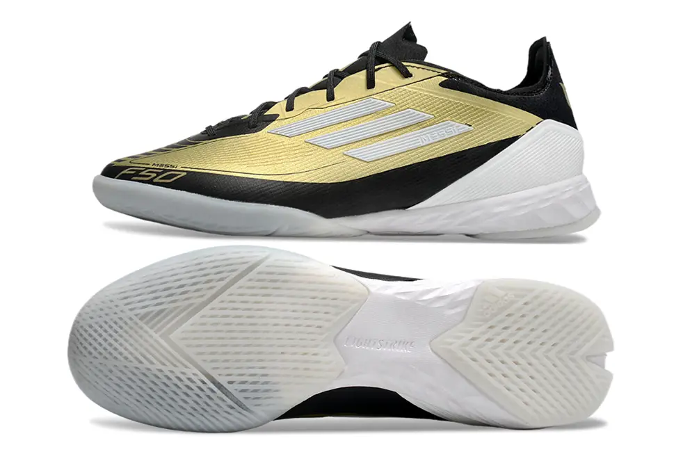 Messi x Adidas F50 Pro IC - Gold/Metallic Gold/Classic Black