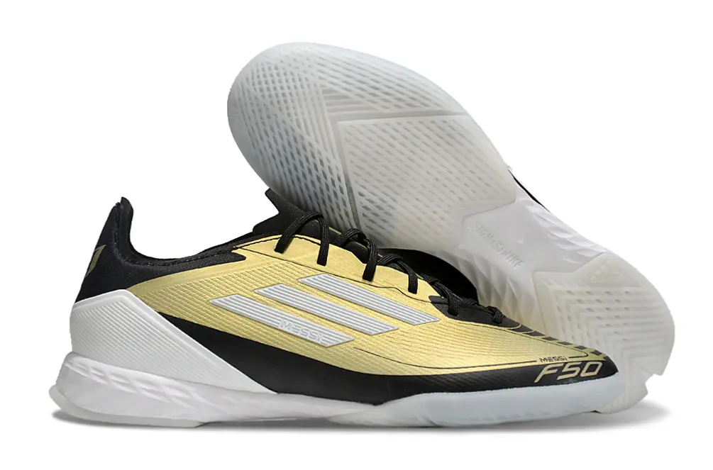 Messi x Adidas F50 Pro IC - Gold/Metallic Gold/Classic Black