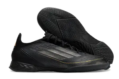 Adidas F50 Pro IC - Black/Midnight Black/Gold Accents