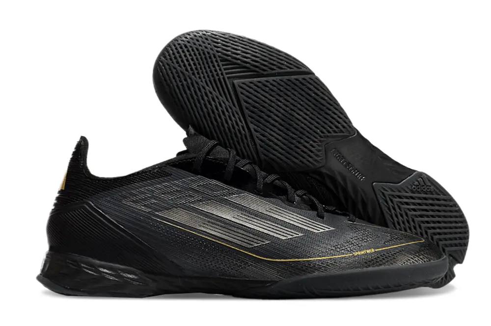 Adidas F50 Pro IC - Black/Midnight Black/Gold Accents