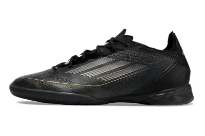 Adidas F50 Pro IC - Black/Midnight Black/Gold Accents