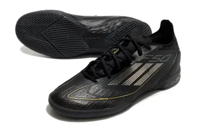 Adidas F50 Pro IC - Black/Midnight Black/Gold Accents