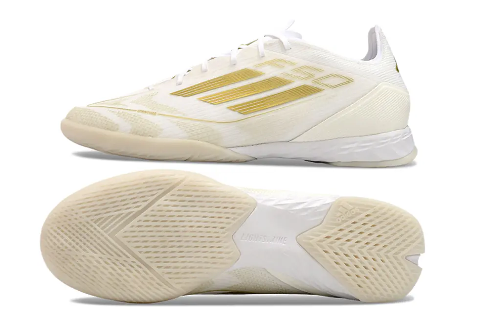 Adidas F50 Pro IC - White/Elegant Ivory/Golden Accent