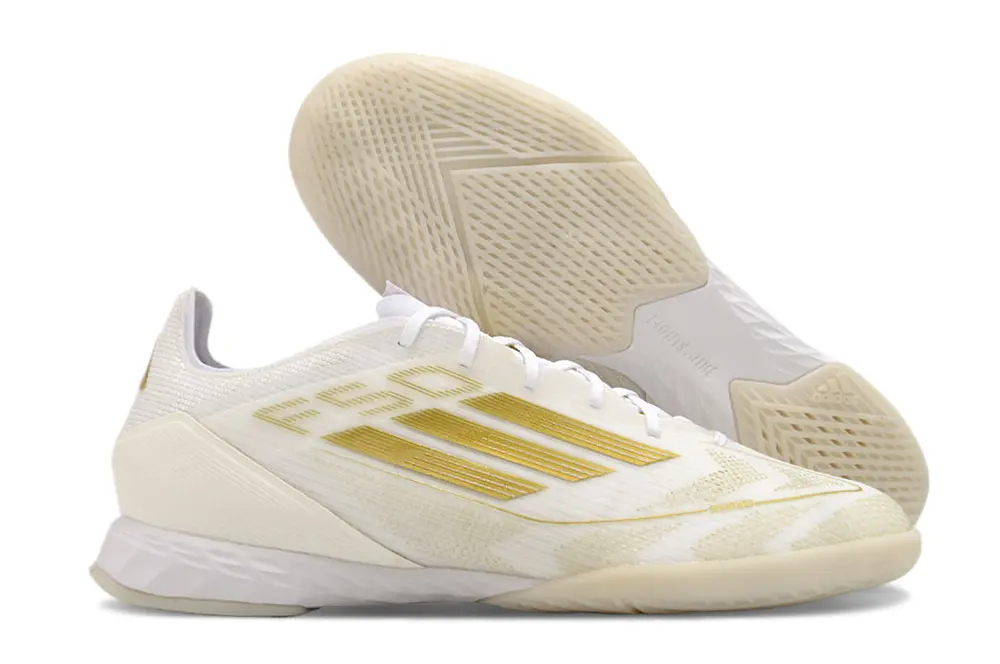 Adidas F50 Pro IC - White/Elegant Ivory/Golden Accent
