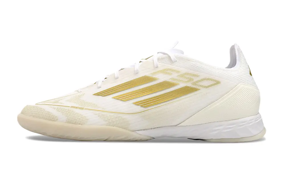 Adidas F50 Pro IC - White/Elegant Ivory/Golden Accent
