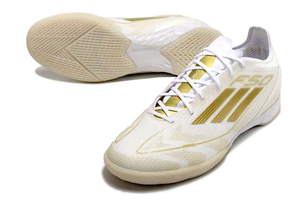 Adidas F50 Pro IC - White/Elegant Ivory/Golden Accent