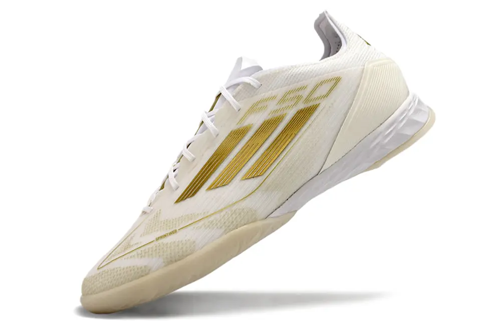 Adidas F50 Pro IC - White/Elegant Ivory/Golden Accent