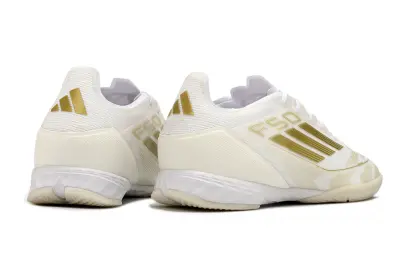 Adidas F50 Pro IC - White/Elegant Ivory/Golden Accent