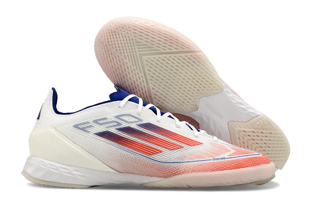 Adidas F50 Pro IC - White/Coral Peach/Blue Accent
