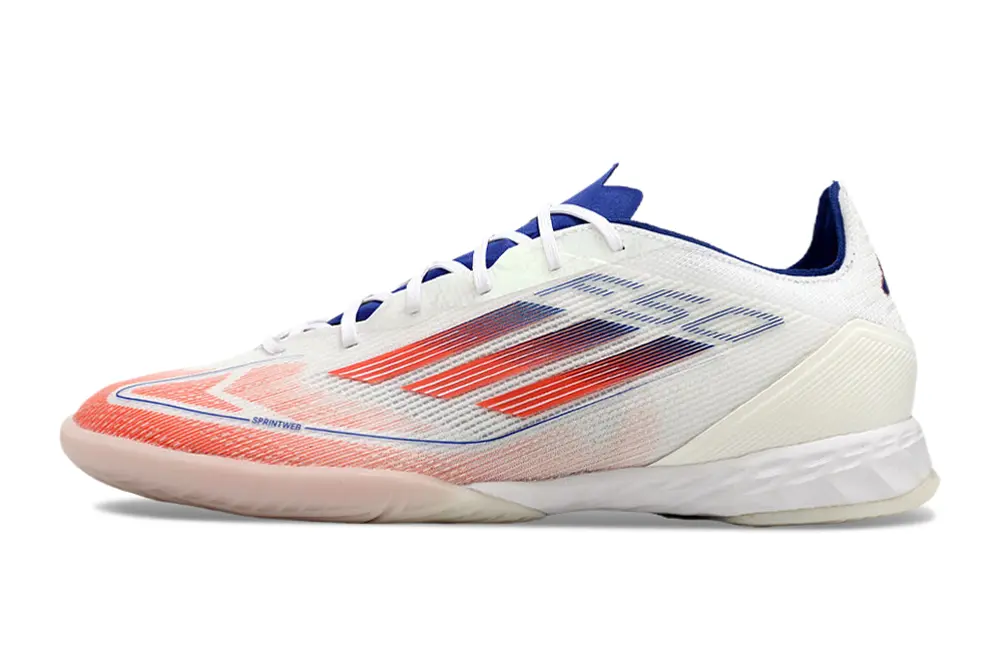 Adidas F50 Pro IC - White/Coral Peach/Blue Accent