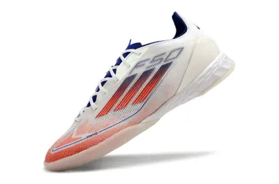 Adidas F50 Pro IC - White/Coral Peach/Blue Accent