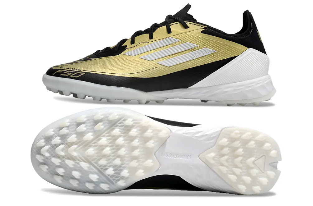 Messi x Adidas F50 Pro TF - Gold/Classic Black/White
