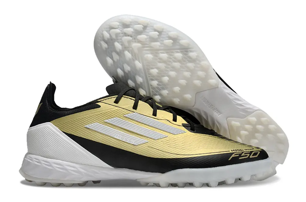 Messi x Adidas F50 Pro TF - Gold/Classic Black/White