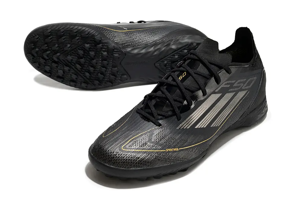 Adidas F50 Pro TF - Black/Gold Accents/Black Out