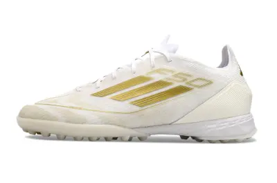 Adidas F50 Pro TF - White/Gold Accent/White Base