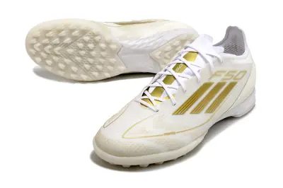 Adidas F50 Pro TF - White/Gold Accent/White Base