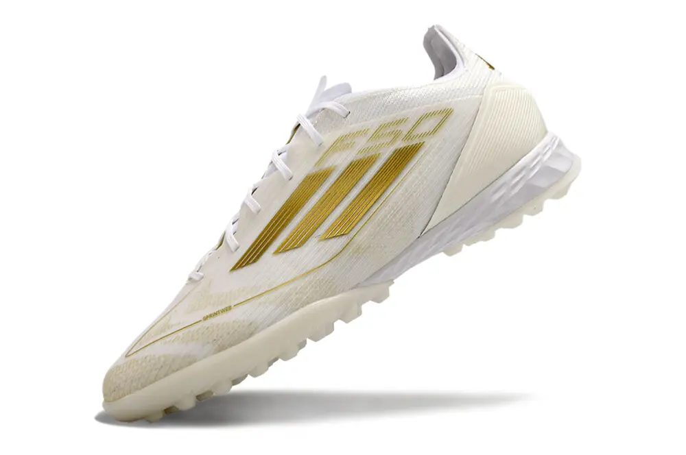 Adidas F50 Pro TF - White/Gold Accent/White Base