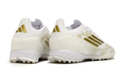 Adidas F50 Pro TF - White/Gold Accent/White Base