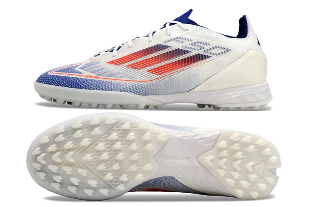 Adidas F50 Pro TF - White/Electric Blue/Fiery Red