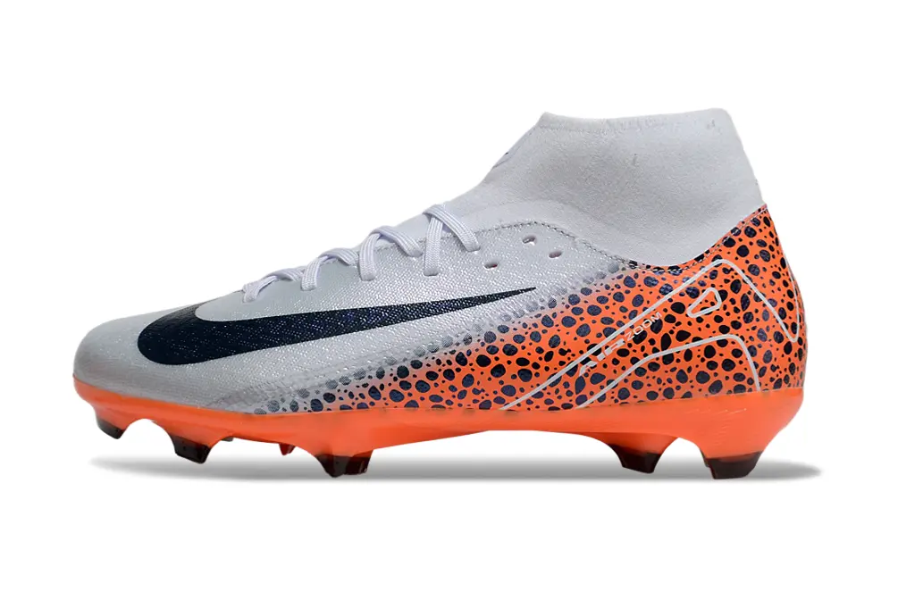 Nike Air Zoom Mercurial Superfly 10 Academy FG - Silver/Vibrant Orange/Navy Blue