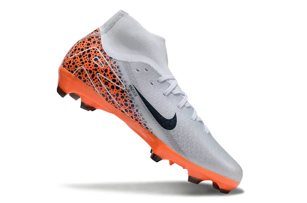 Nike Air Zoom Mercurial Superfly 10 Academy FG - Silver/Vibrant Orange/Navy Blue