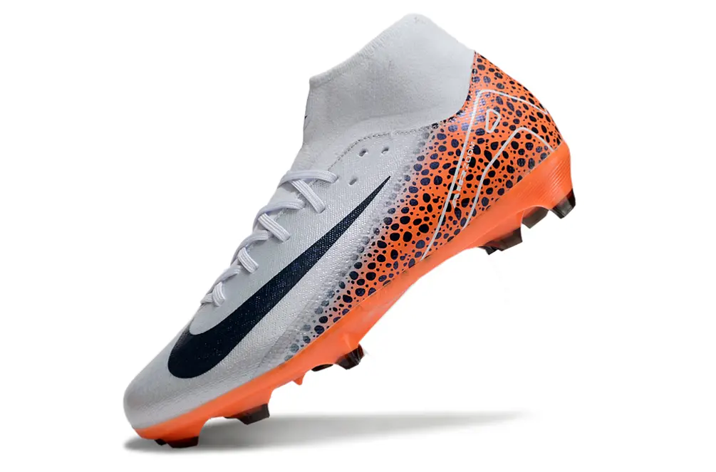 Nike Air Zoom Mercurial Superfly 10 Academy FG - Silver/Vibrant Orange/Navy Blue