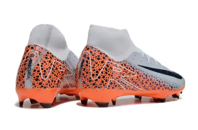 Nike Air Zoom Mercurial Superfly 10 Academy FG - Silver/Vibrant Orange/Navy Blue