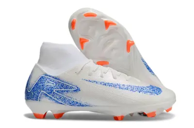 Nike Air Zoom Mercurial Superfly 10 Academy FG - White/Blue Sparkle/Orange Hues