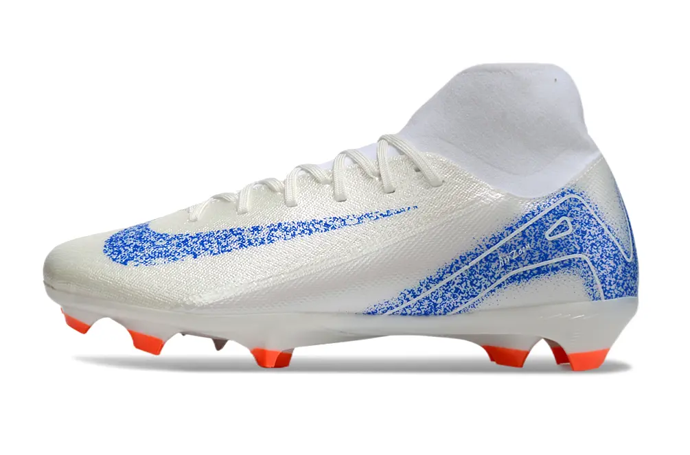 Nike Air Zoom Mercurial Superfly 10 Academy FG - White/Blue Sparkle/Orange Hues