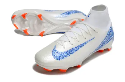 Nike Air Zoom Mercurial Superfly 10 Academy FG - White/Blue Sparkle/Orange Hues