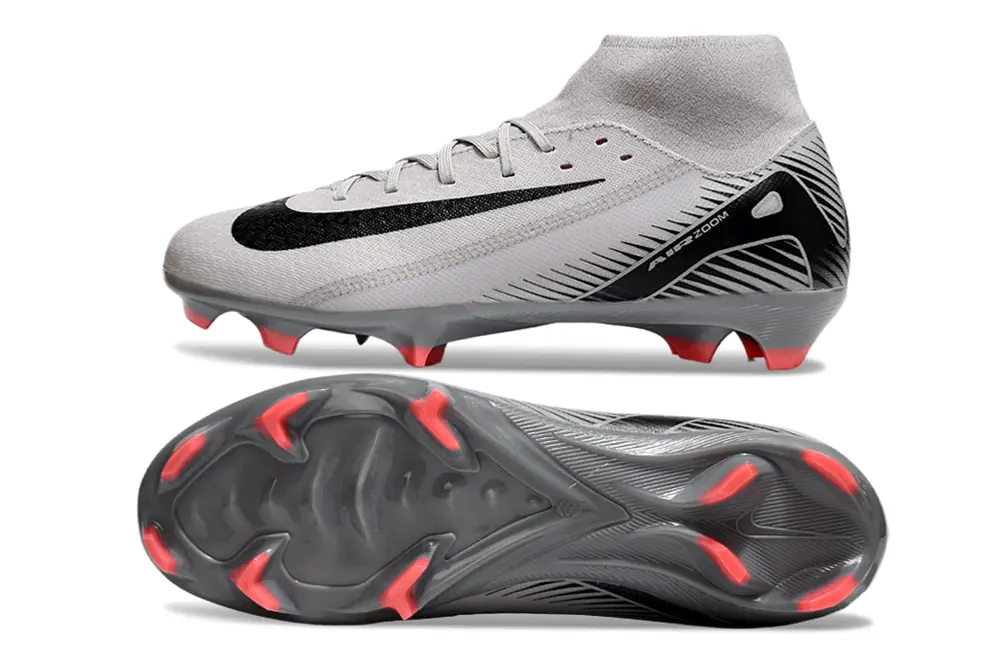 Nike Air Zoom Mercurial Superfly 10 Academy FG - Gray/Coral Red/Black