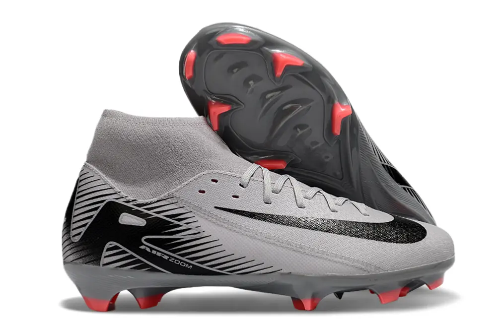Nike Air Zoom Mercurial Superfly 10 Academy FG - Gray/Coral Red/Black