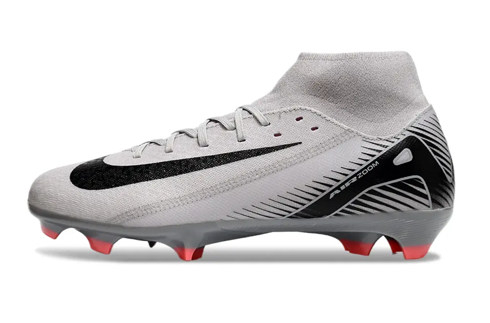 Nike Air Zoom Mercurial Superfly 10 Academy FG - Gray/Coral Red/Black