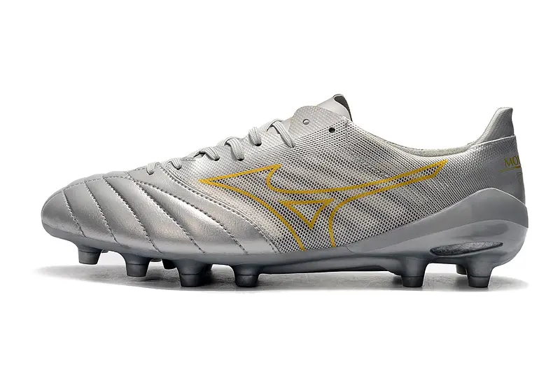 Mizuno Morelia Neo 2 FG - Silver/Metallic Silver/Golden Highlights