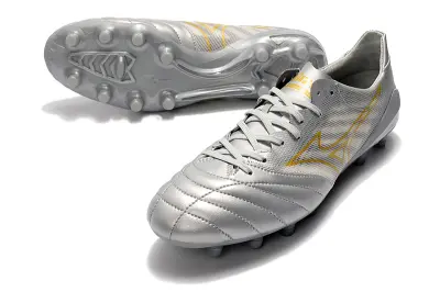 Mizuno Morelia Neo 2 FG - Silver/Metallic Silver/Golden Highlights