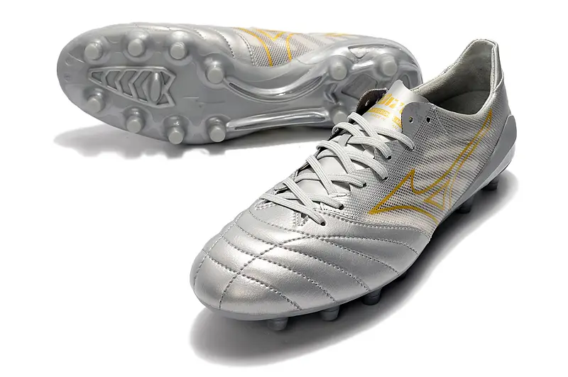 Mizuno Morelia Neo 2 FG - Silver/Metallic Silver/Golden Highlights