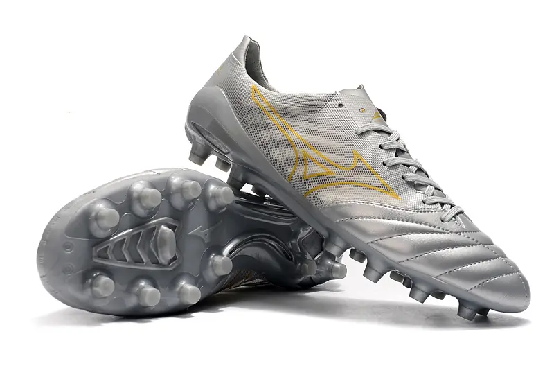 Mizuno Morelia Neo 2 FG - Silver/Metallic Silver/Golden Highlights