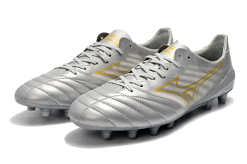 Mizuno Morelia Neo 2 FG - Silver/Metallic Silver/Golden Highlights