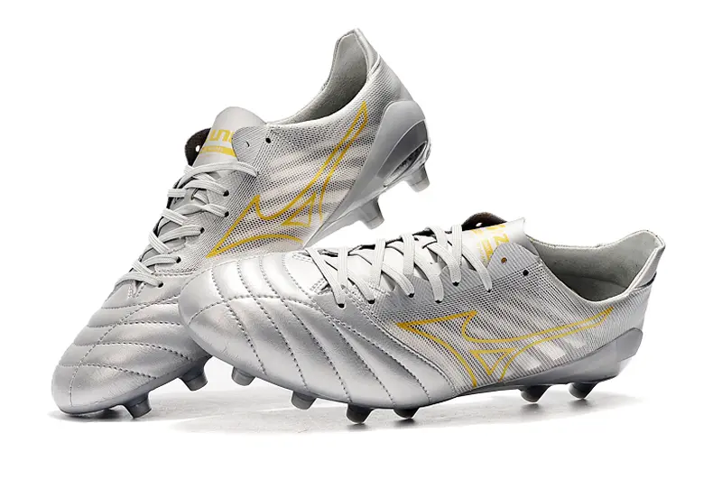 Mizuno Morelia Neo 2 FG - Silver/Metallic Silver/Golden Highlights