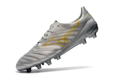 Mizuno Morelia Neo 2 FG - Silver/Metallic Silver/Golden Highlights