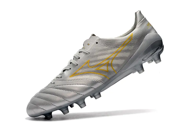 Mizuno Morelia Neo 2 FG - Silver/Metallic Silver/Golden Highlights