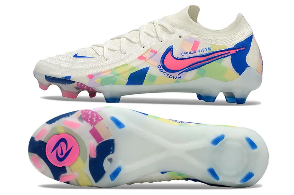 Nike Phantom GX 2 Elite FG - White/Pastel Colors/Blue Accents