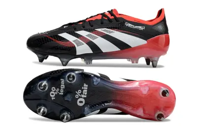 Adidas Predator 25 Elite SG - Black/Red Accent/White Detail